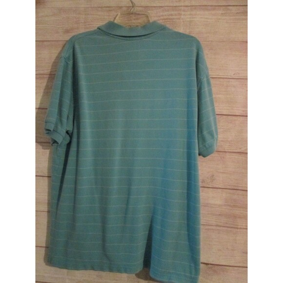Merona The Ultimate Polo Men's XLarge Polo Shirt Blue Green Short Sleeve Striped - Picture 3 of 3